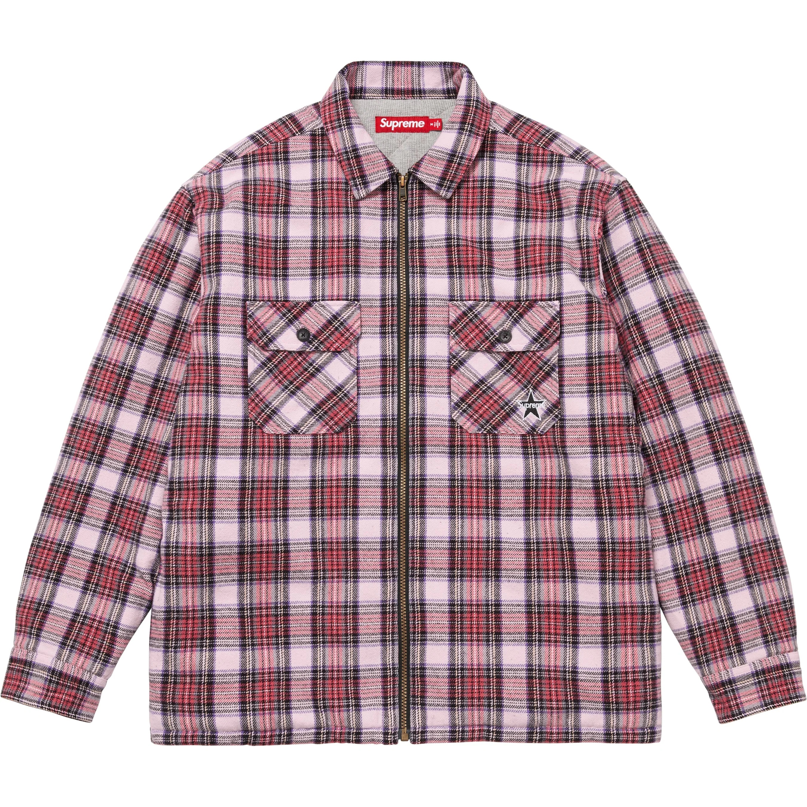 Thermal Lined Zip Up Flannel Shirt view 2